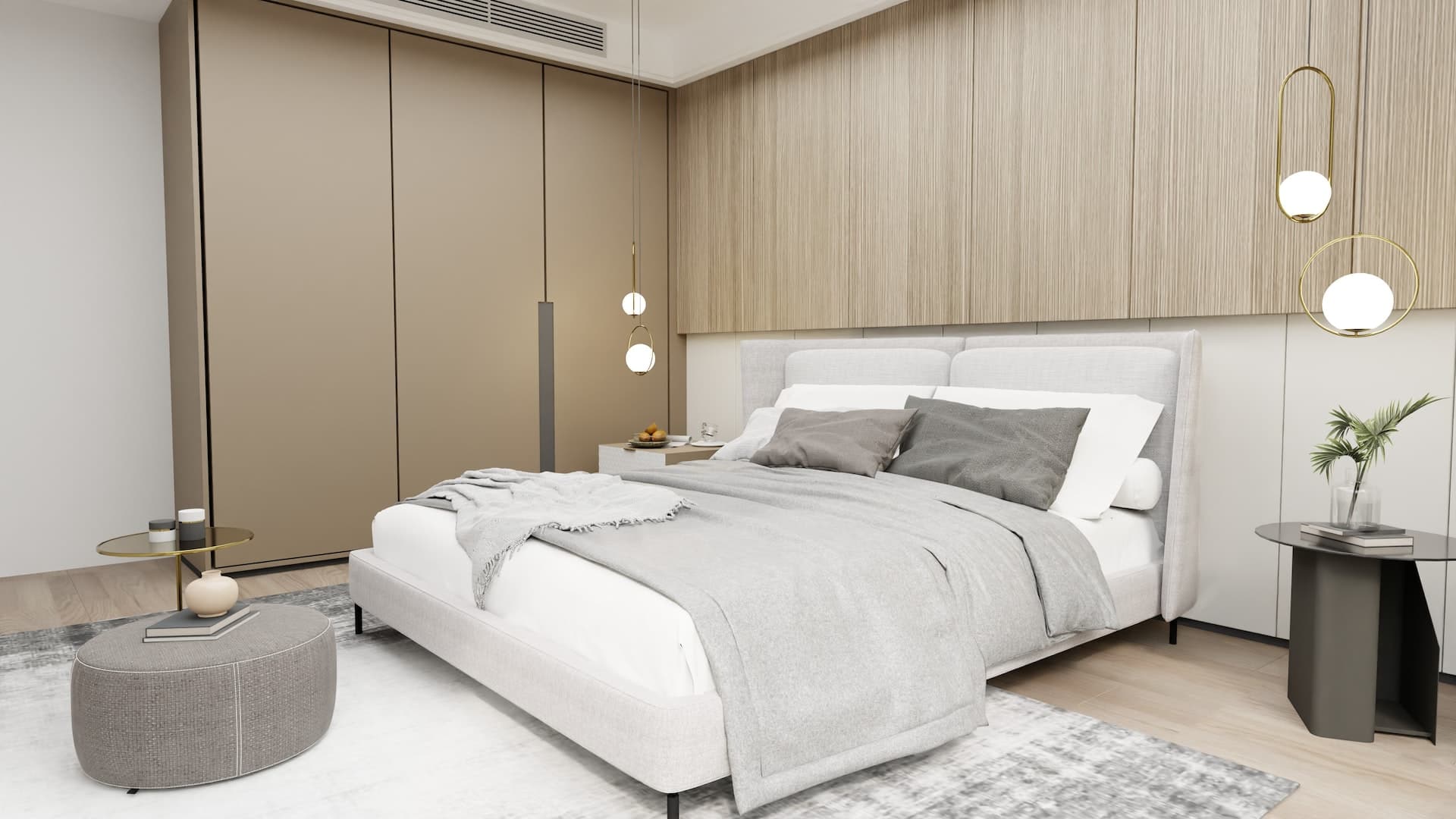 3D Furniture Rendering of Bedroom Wardroom