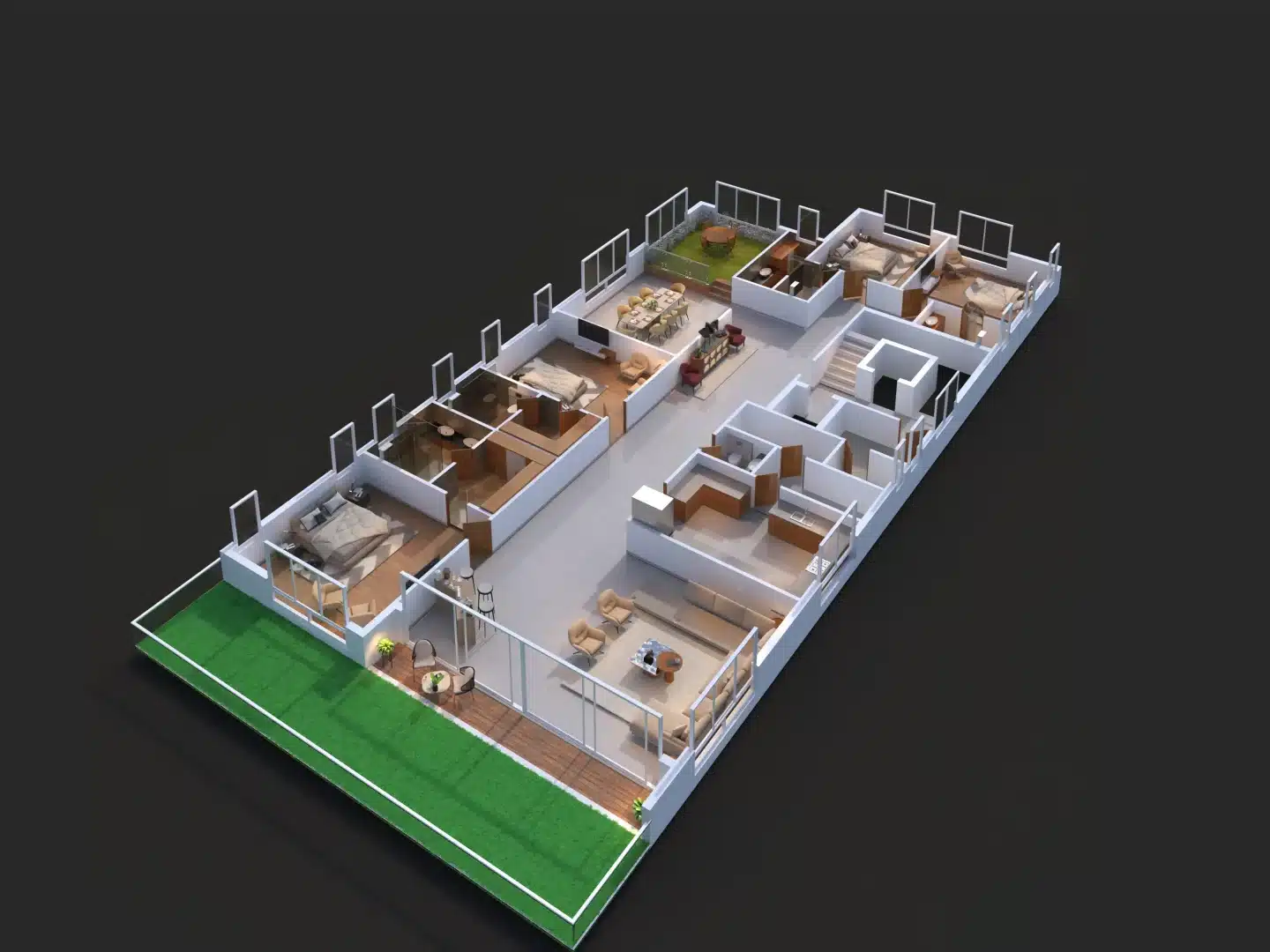 Modern 3D Floor Plan Renderings Services 5000 Squre feet house