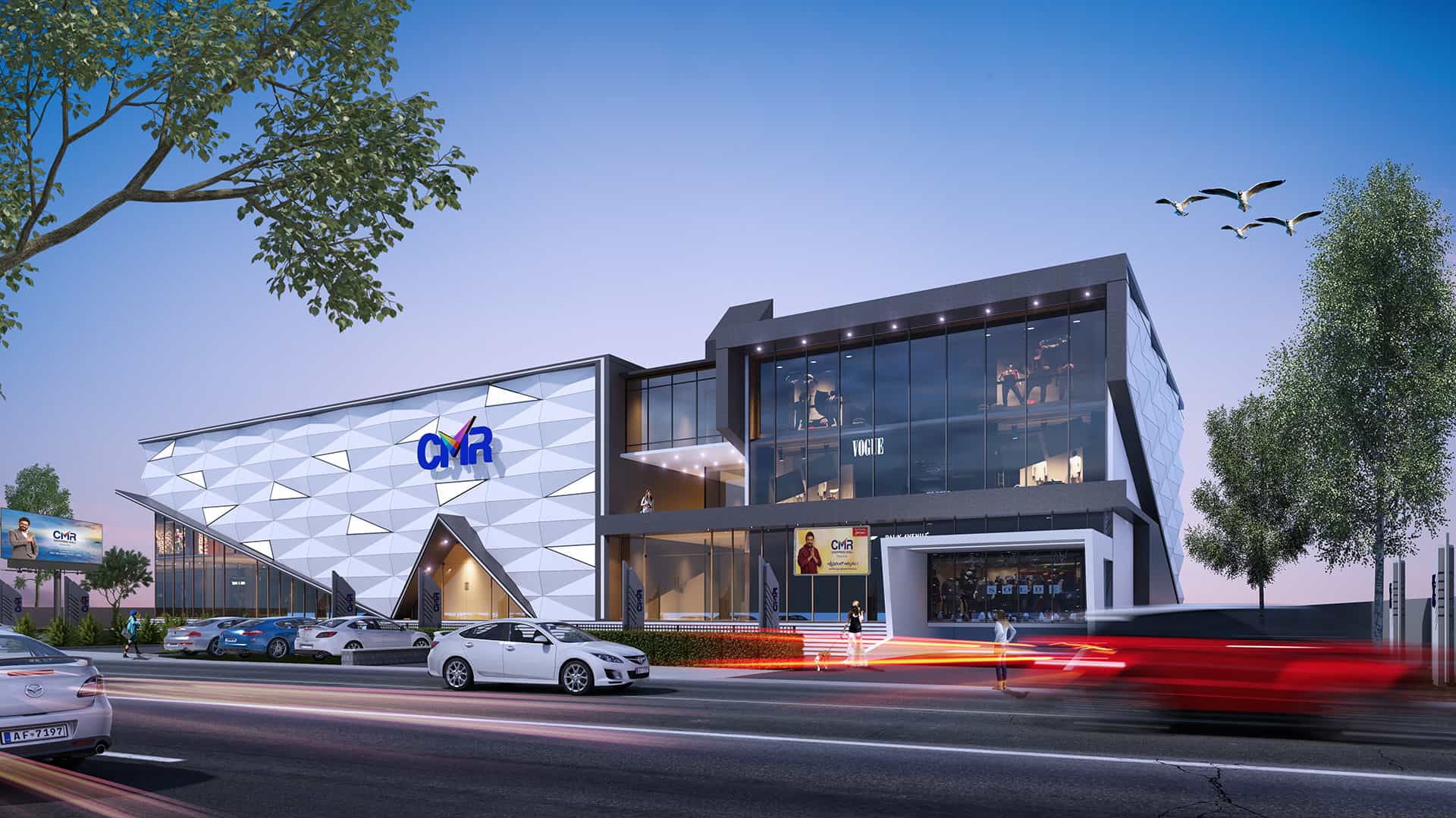 Commercial 3D Exterior Rendering Services Of Shopping Mall